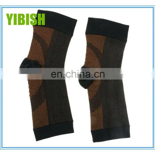 Copper Compression Recovery Foot Sleeves Plantar Fasciitis Support Socks#YLW-03 photo-2