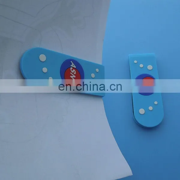 soft pvc embossed logo fold bookmark with magnet