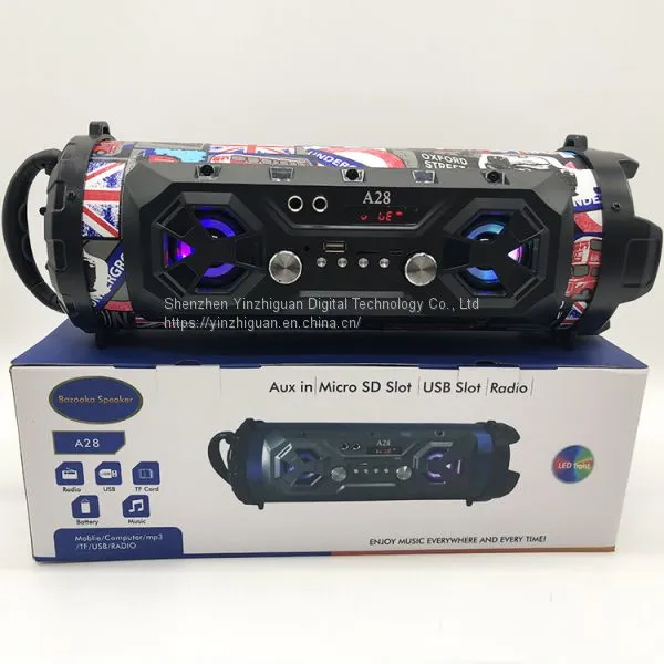 Ultra Bass 5 Inch Bazooka Style Surround Blue Tooth Wireless Powered Speaker With LED Lights photo-2