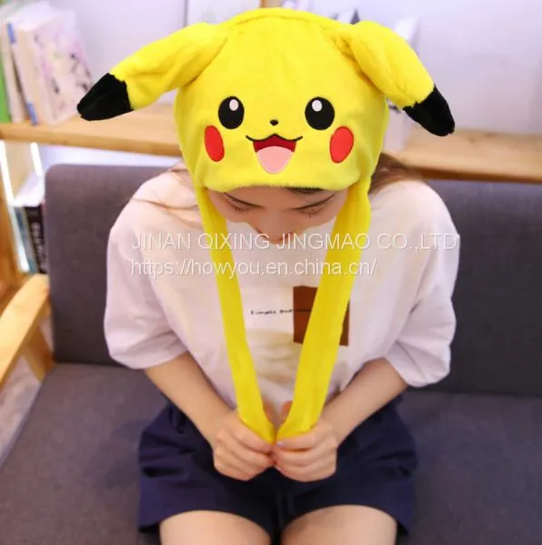 OEM ODM Pikachu Hat With Ears Shaking With a Pinch / a Cute Net Red Rabbit Hat photo-2