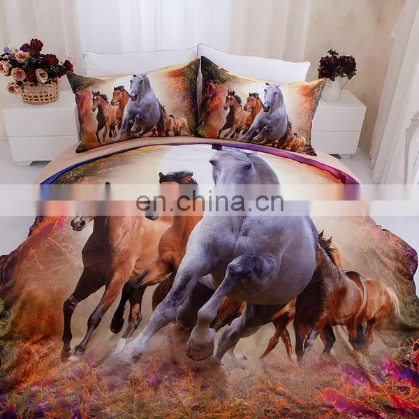 Home Textile 100% Polyester Animal Style 4 Piece Digital Wolf 3D Bedding Duvet Cover Set photo-2