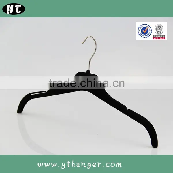 HA6992 Cheap Hot Garment Hanger Velvet Plastic Notched Evening Dress Hanger photo-4