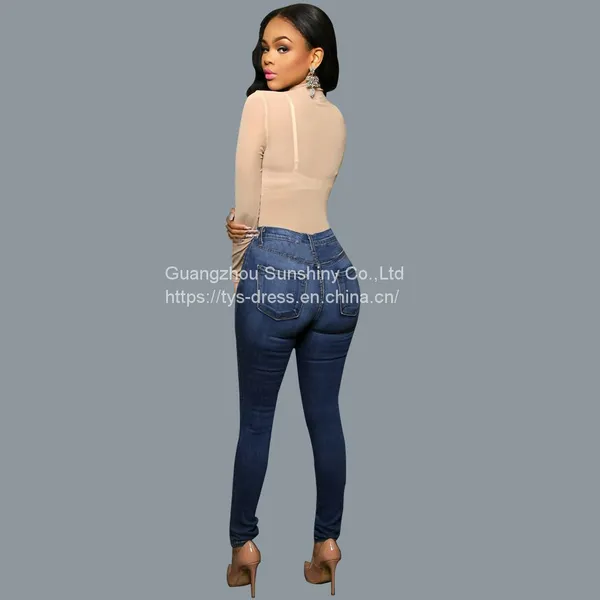 Hot Sales Wholesale Custom Denim Pants Women Ripped Jeans photo-2