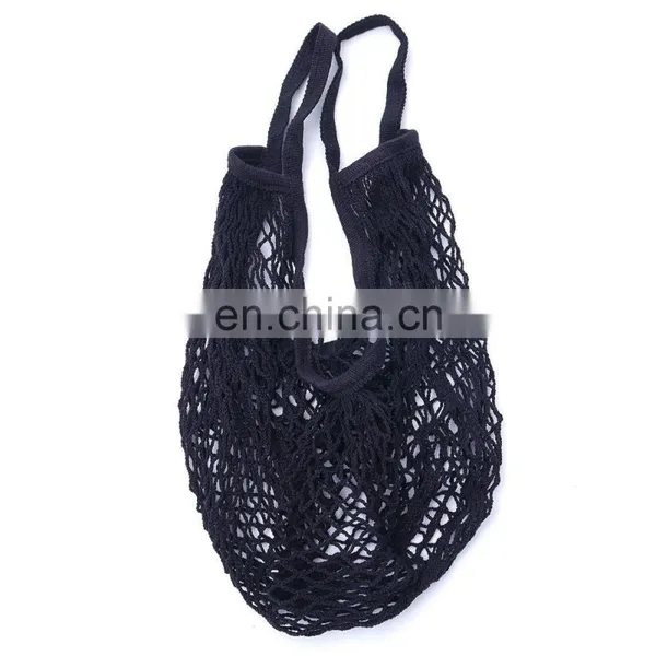 Mesh Canvas Tote Grocery Cotton Hand Bag With Short Handle photo-3