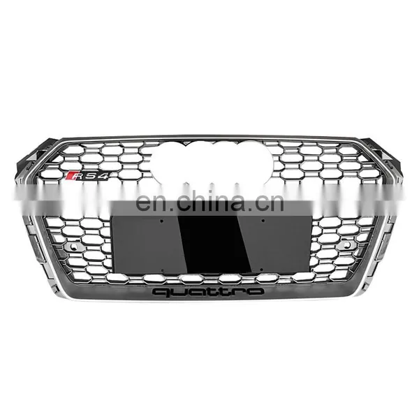 RS4 Carbon Fiber Pattern Grill For Audi A4 B9 S4 Front Bumper Grille High Quality Grill 2017-2019 photo-2