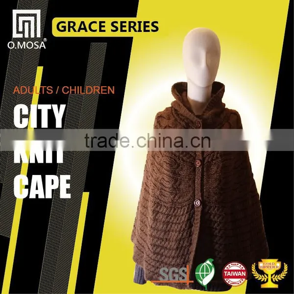 OM3235 Apparel Sweaters 3G_6GCH01 Alpaca Cross Cable City Knit Cape photo-3