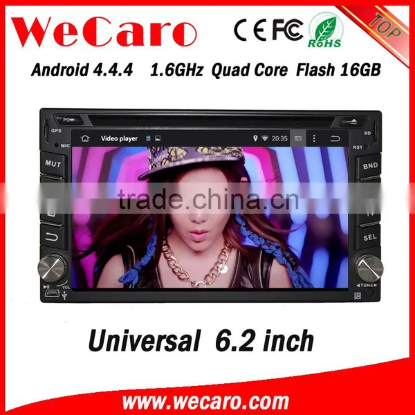 Wecaro WC-2U6400 Android 4.4.4 2 Din 6.2" Universal Car Dvd Gps Navigation System