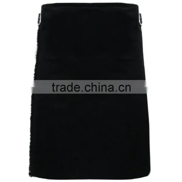 Scottish Solid Black Scottish Casual Kilt Made Of Fine Quality Tartan Material photo-3