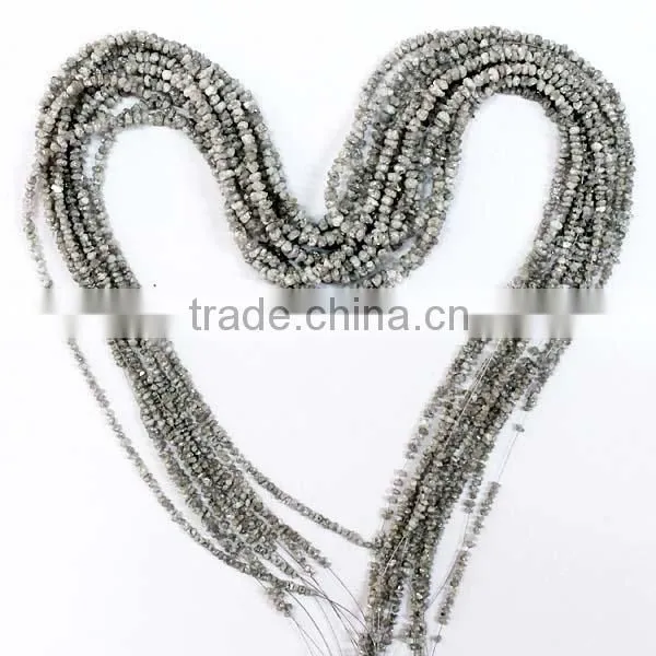 White Diamond Beads for Sale,2-3mm Rondelle Faceted Gemstone Strand,natural Diamond Beads Wholesale photo-2