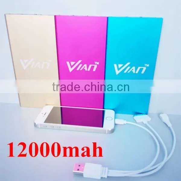 2015 New Design Power Bank Ultra-thin Portable Power Bank 12000mah photo-2