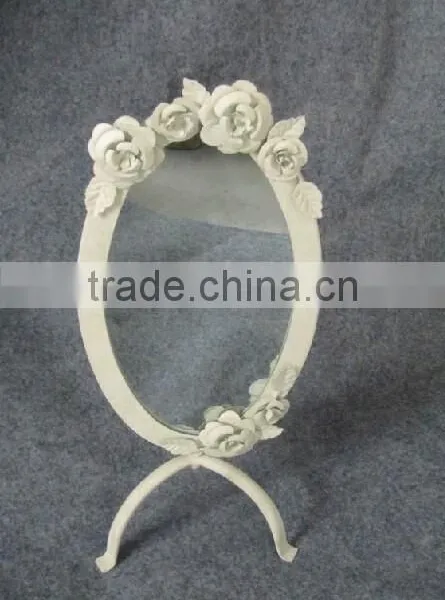 Vintage Chic Small Iron Standing Table Decorative Mirrors photo-3