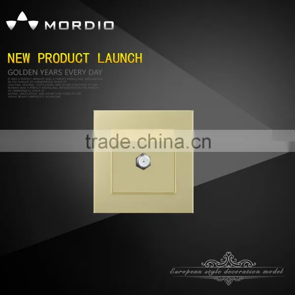 Golden Color Wall Switch Satellite and tv Socket photo-2