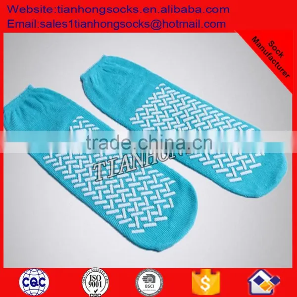 Non Slip Double Anti-slip Sock Wholesale OEM Service Medical Use Sock With Full Terry Indoor Anti Slip Trampoline Sock photo-2