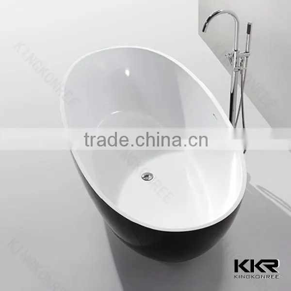 Free Standing Corner Bathtub Black Stone Bathtub