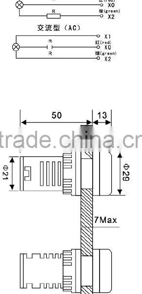 UTL Import Asian Products Double Color 24V 36V 110V 220 Volt Led Indicator Lights photo-4