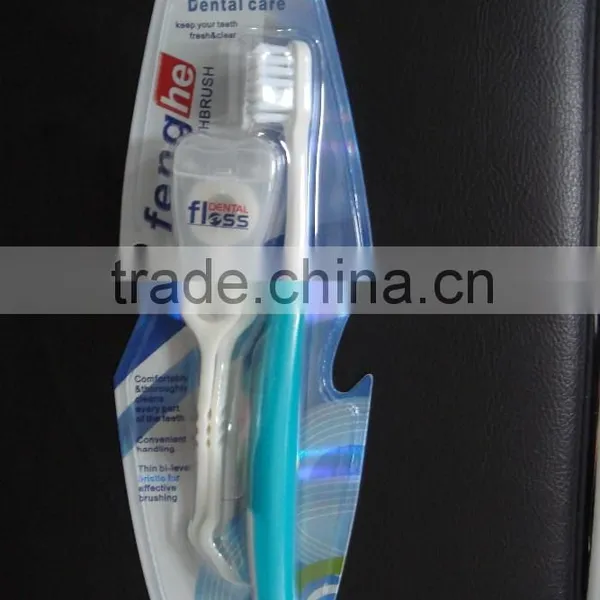 Adult Nylon Soft Toothbrush With Tooth Shape Dental Floss and Toothpick photo-2