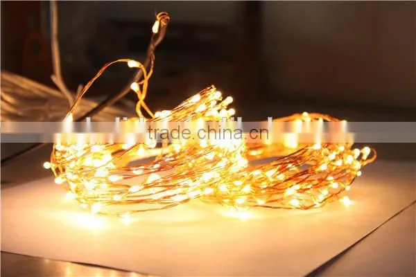 33Ft Copper LED Strings 100 LEDs Starry LED Lights LED String Light Festival Decorative LED String Lights With 5V Power Adapter photo-2