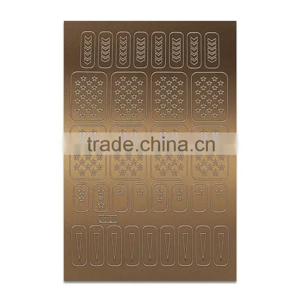 Hollow Out Peel Off Metal Finger Nail Stencils photo-3