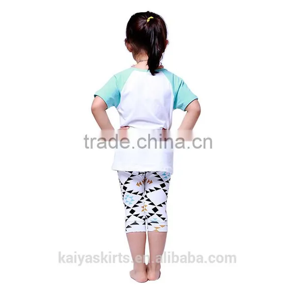 2016 Kaiya Summer Kids Girls Printed and Enbrodery Designs T-shirt and Pant photo-6