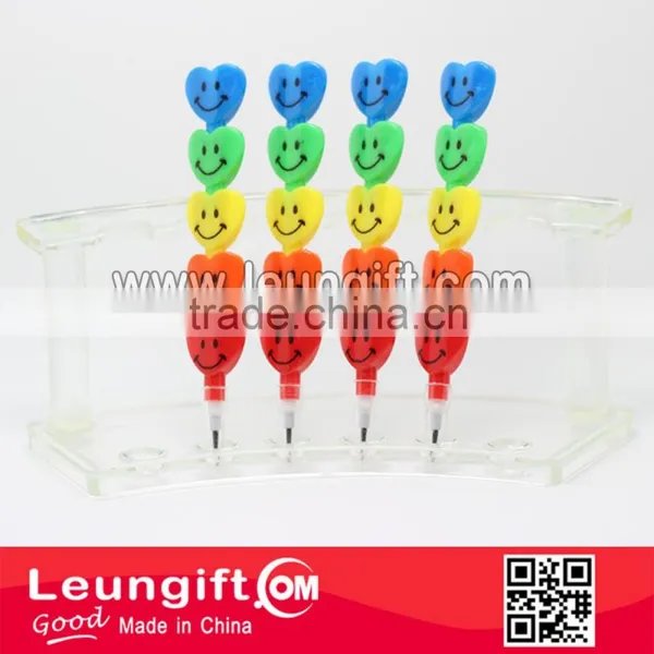 5PCS Heart Shape Stackable Coloring Pencils Stockable Coloring Pen