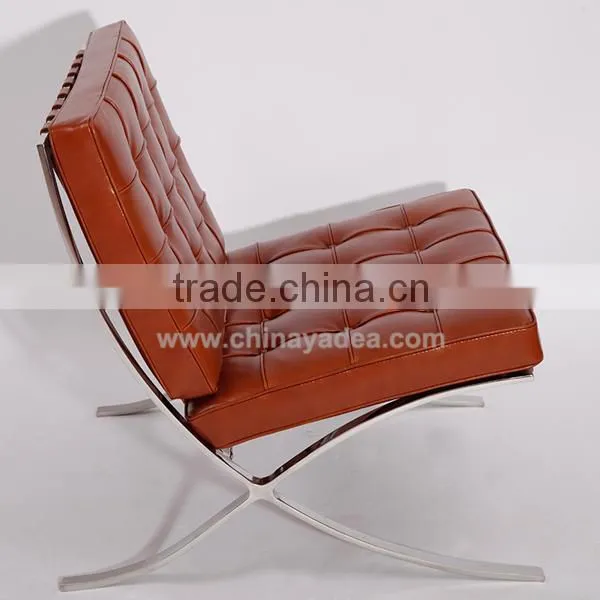 European Style Premium Aniline and Italian Leather Barcelona Lounge Chair photo-3