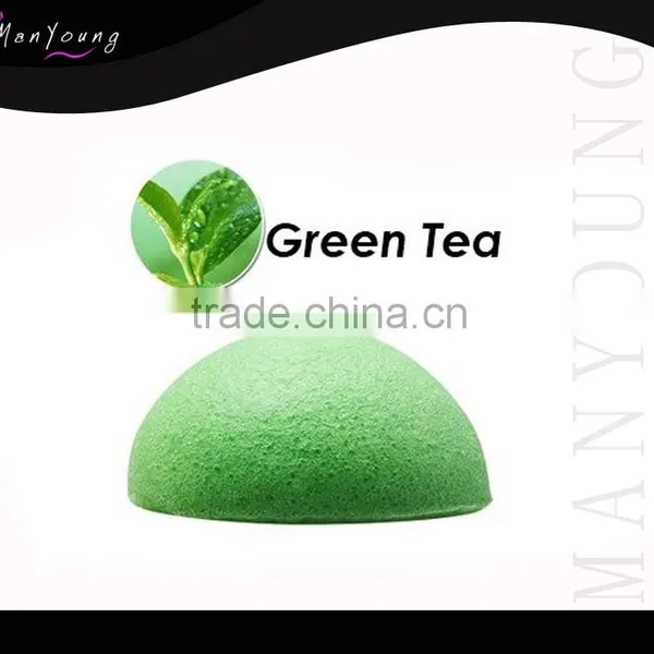2014 New Products Green Tea Konjac Facial Sponge