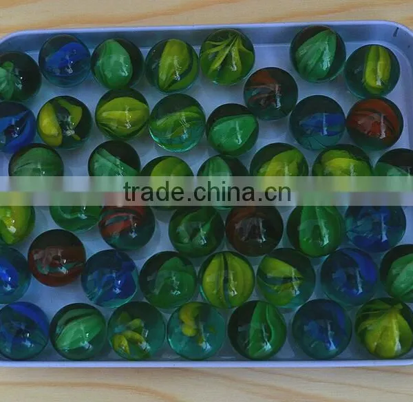 16mm Eight Flower Petals Pattern Round Glass Ball for Toy Checkers Solid Color Glass Ball photo-3