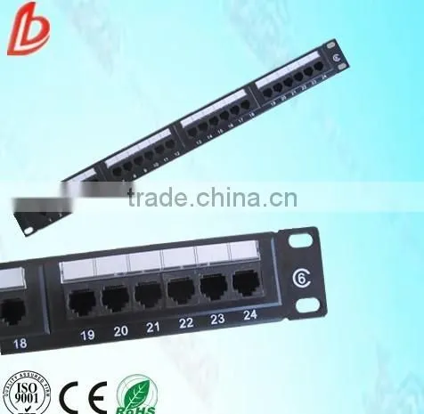 19 inch 48 ports RJ45 cat6 utp network rackmount patch panel/utp cat6e patch panel