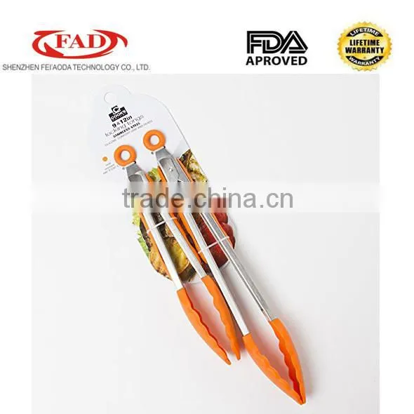 Durable Stainless Steel Silicone BBQ Tongs photo-5