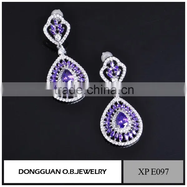 Rhinestone Women Sterling Silver Earring Fashion Earring/ Latest Diamond Stone Earring photo-6