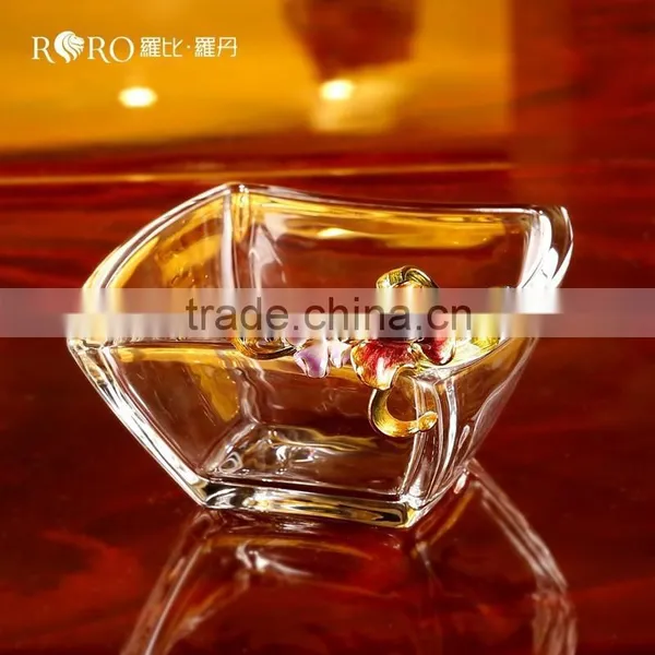 RORO Craft Gift Home Decorative Metal Fruit Plate Wedding Gift and Craft Crystal Decoration photo-2