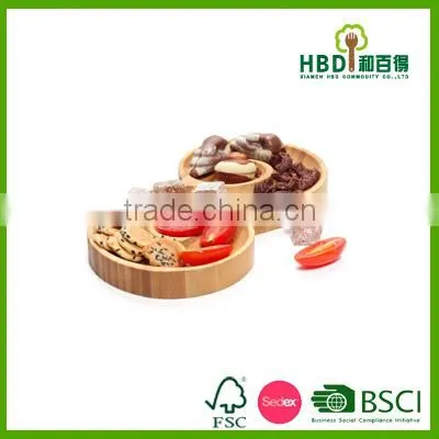 Hot Selling S-curved Wood Bamboo Food Tray photo-4