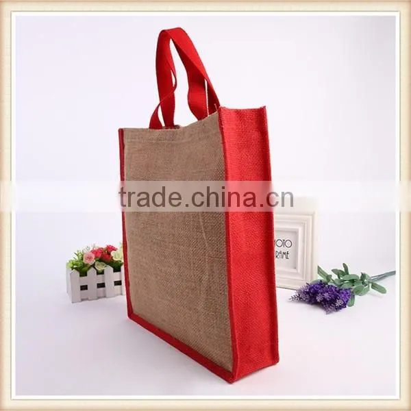 Simple Design Without Printing Dye Jute Tote Bags photo-2