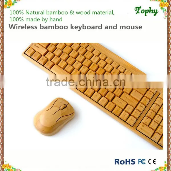 New Arrival Professional Bamboo & Wood Mechanical Keyboard Wireless Stylem, Full Set Computer Accessories photo-3