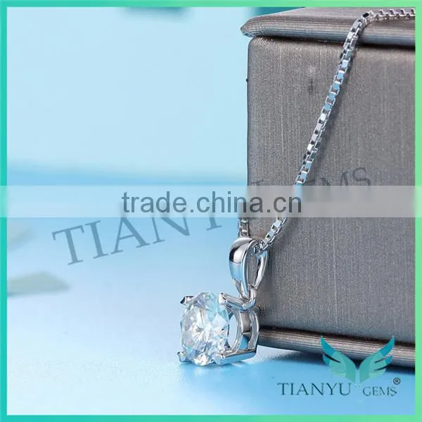 White Round Billirant Cut Moissantie Diamond Pendants Charms for Jewelry photo-3