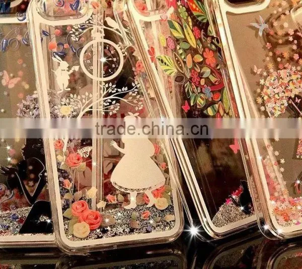 2016 New Arrive Beautiful Pattern Mobile Phone Moving Glitter Flash Light Case for Iphone photo-6
