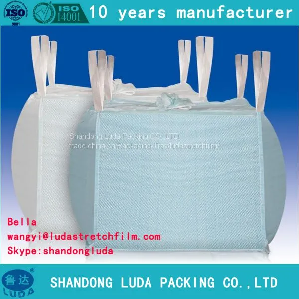 100% Raw Material Skirt Top Bulk Bag pp Woven 1 Ton Big Bag With Printing