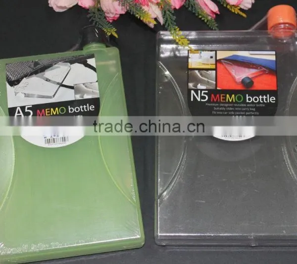 A5 850ml Flat Transparent Memo Water Bottle, N5 1000ml Memo Water Bottles, 2016 Design Memo Water Bottle! photo-3