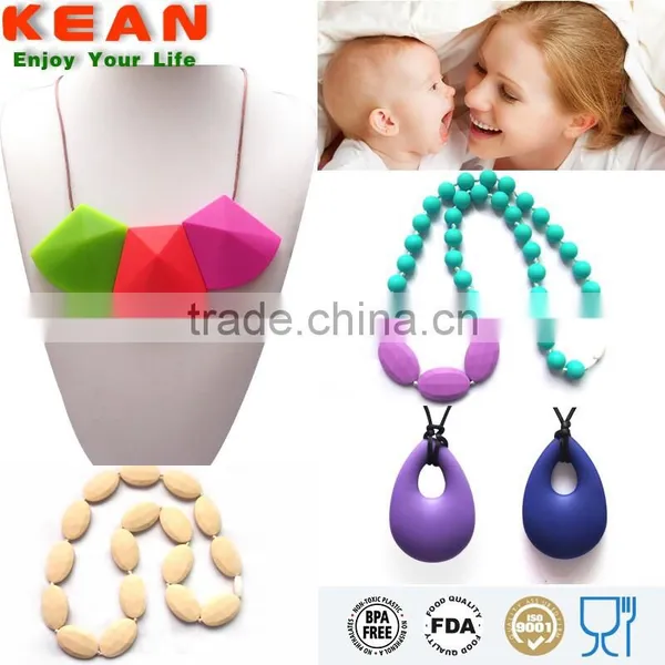 Silicone Teething Jewelry Mami Use Necklaces Have a Breakaway Clasp Silicone Bead Teething photo-2