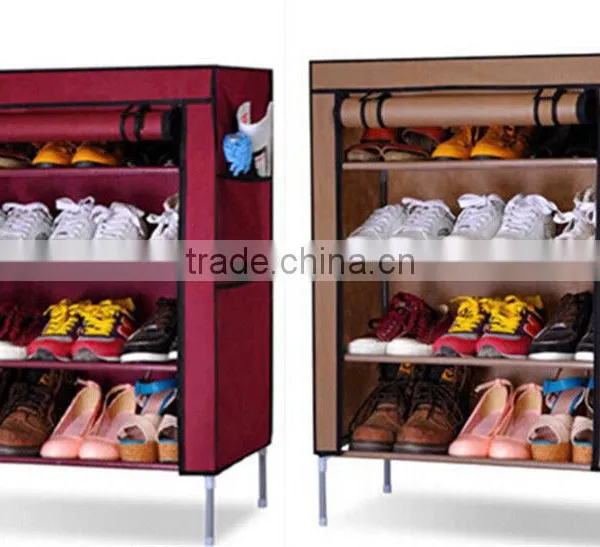 5 Tiers Shoe Rack 20 Pairs Non-woven Fabric Shoe Tower Organizer Cabinet photo-6