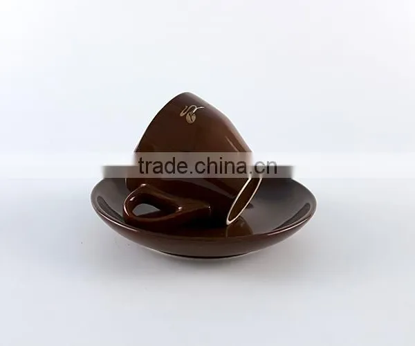 Best Selling Bulk Products Cup Ceramic Black Coffee Mugs and Saucers photo-4