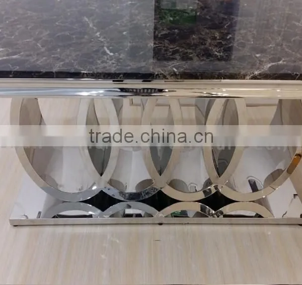 Ring Metal Base Marble Hotel Console Table photo-4