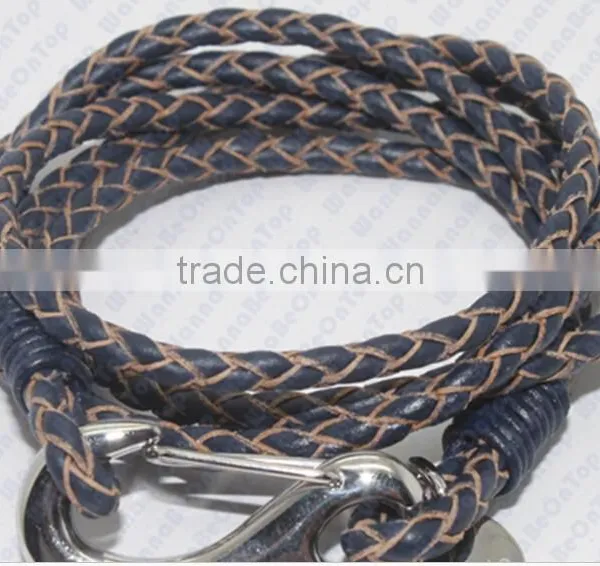 Fashion Handmade Bracelets 2016 Braided Real Leather Bracelet For Girls photo-3