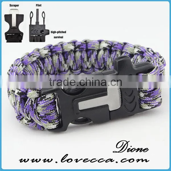 2016 Custom With Flint Fire Starter Survival Paracord Bracelet With Logo photo-6