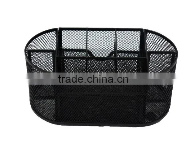 Black Multi-function Metal Mesh Name Card Collection Oval Suppiles Caddy photo-3