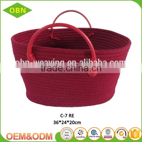 Wholesale Custom High-end Summer Bag Colorful Cool Cotton Rope Beach Handbag Basket Bag photo-2