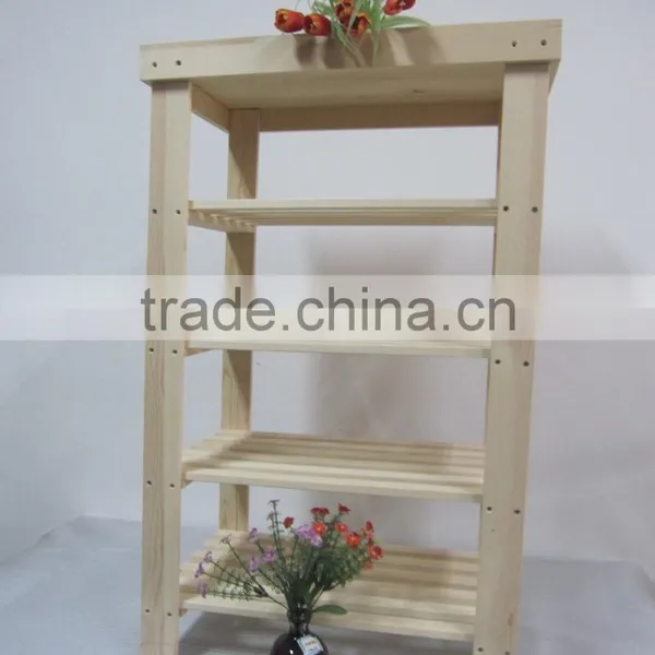 Foldable Modern Step Style Wood Decorative Flower Display Shelf photo-3