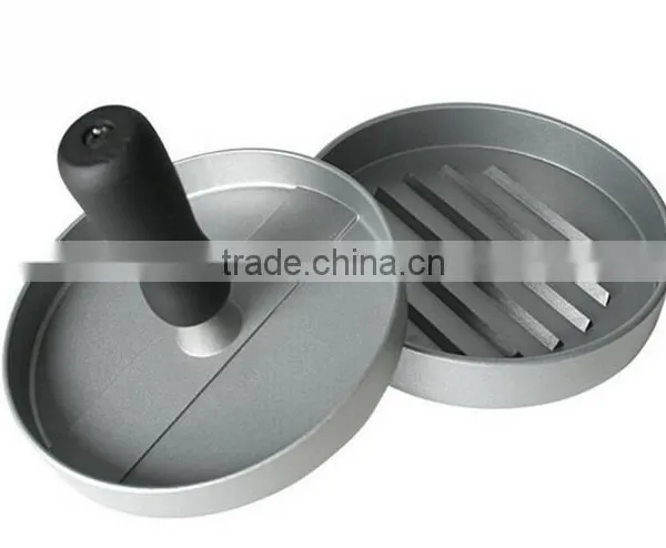 1 Section Cast Aluminum TPR Handle Mini Hamburger Patty Maker photo-5