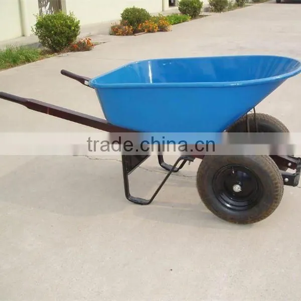 200kg Heavy Duty Two Wheel Wooden Handle Wheelbarrow