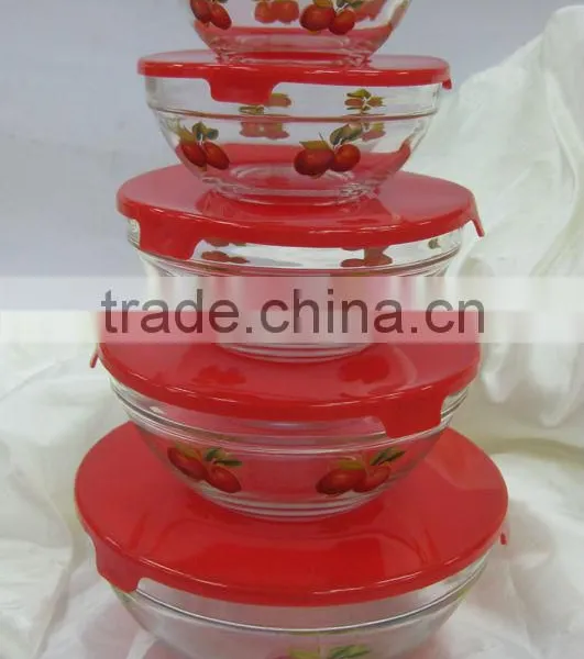 GH049 5pcs Glass Bowl Set With Deco photo-6